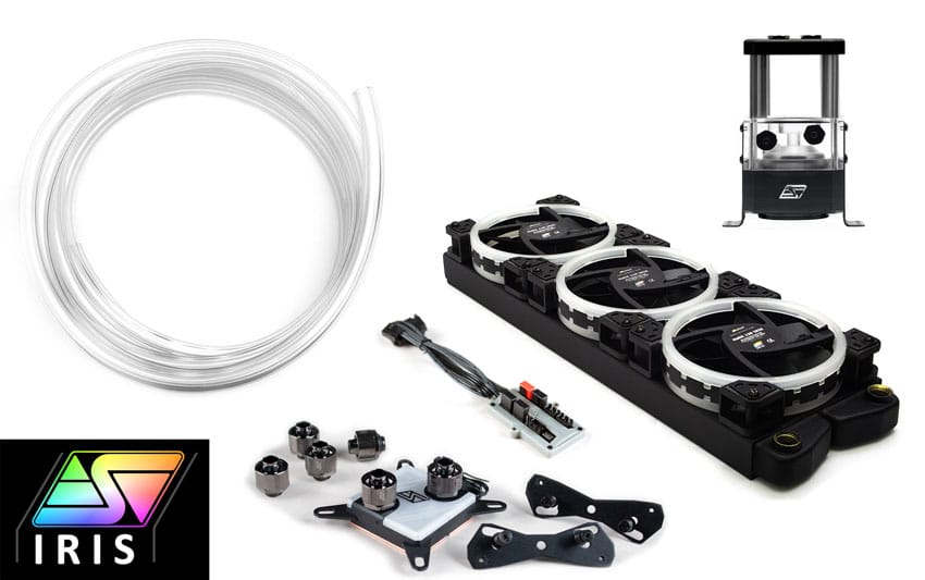 Kit provided by Swiftech— The liquid cooling block should be omitted for our application