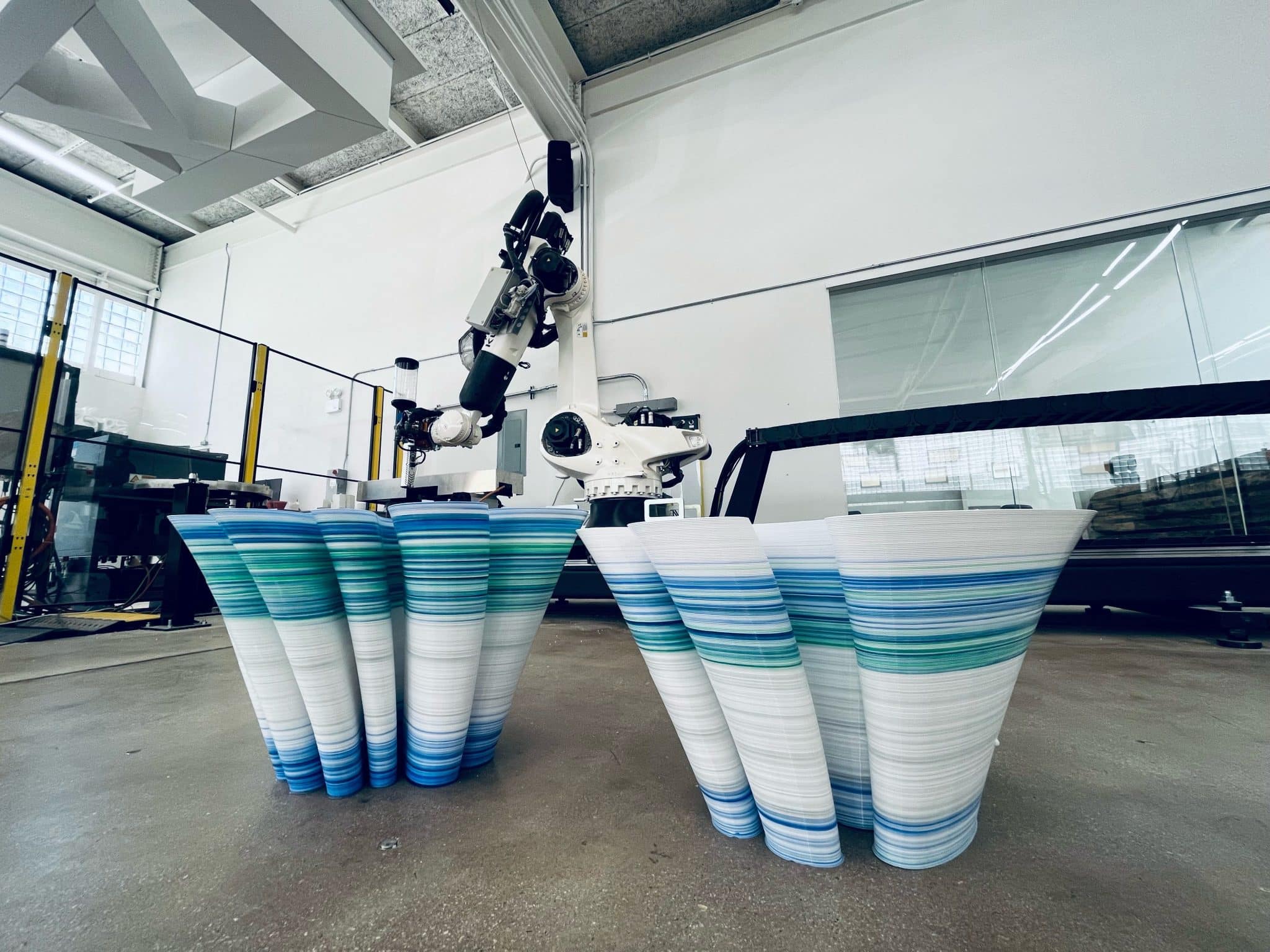 Eventscape 3d printed table using Dyze Design's Pulsar pellet extruder