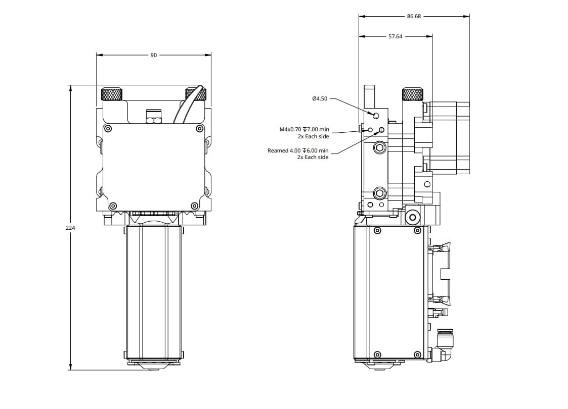 Typhoon™ Extruder Technical Drawing